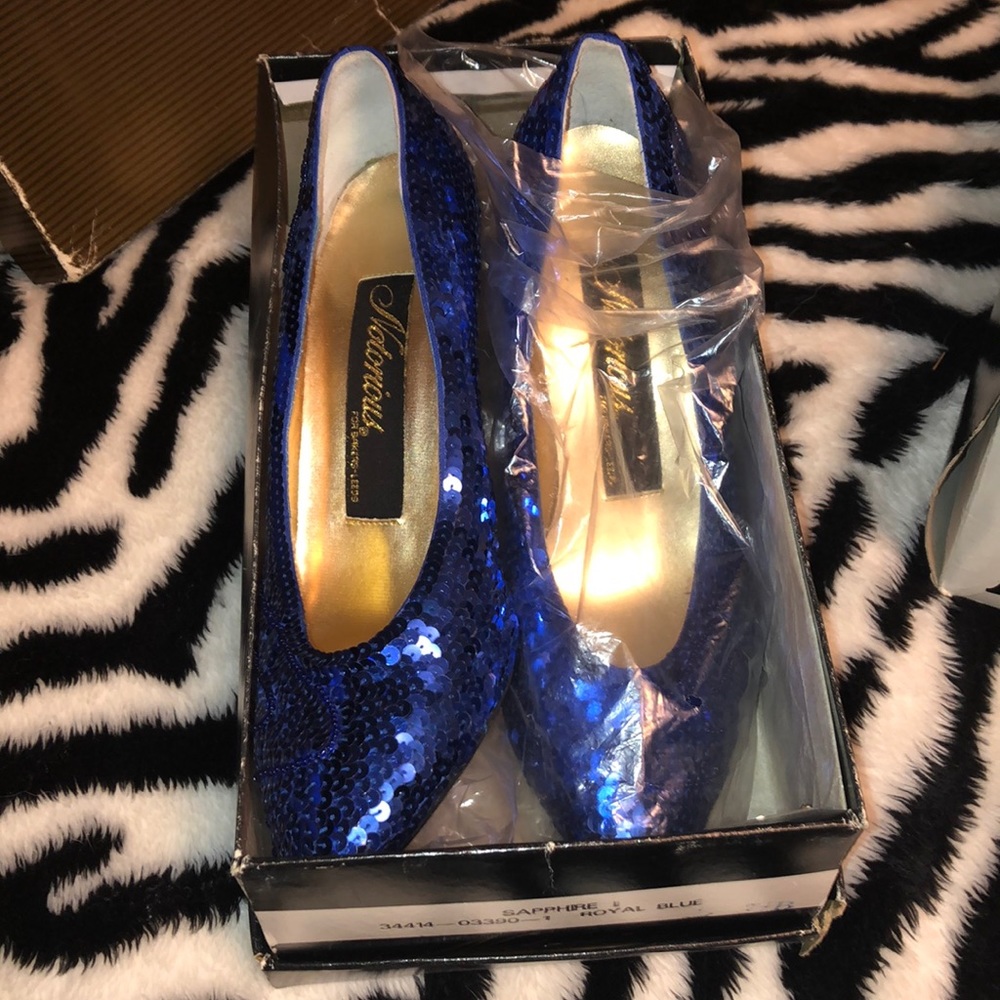 Brand new royal blue sequence heels